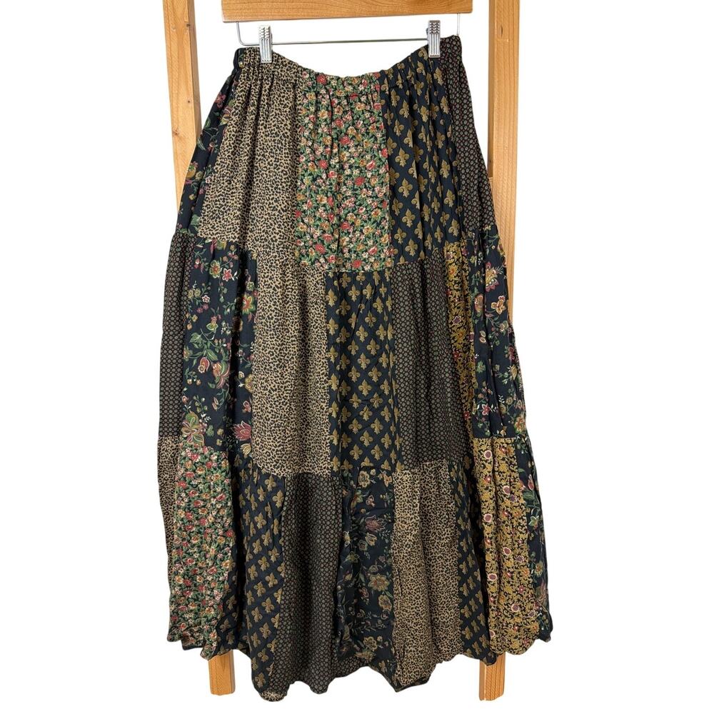 Lucia Lukken Multicolored Pleated Broomstick Long Skirt Size L USA